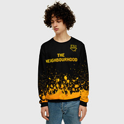 Свитшот мужской The Neighbourhood - gold gradient: символ сверху, цвет: 3D-черный — фото 2