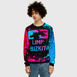 Свитшот мужской Limp Bizkit - neon gradient, цвет: 3D-черный — фото 2