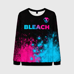 Свитшот мужской Bleach - neon gradient: символ сверху, цвет: 3D-черный