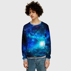 Свитшот мужской Звёздный космос чёрно-синий, цвет: 3D-меланж — фото 2