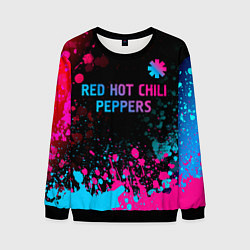 Свитшот мужской Red Hot Chili Peppers - neon gradient: символ свер, цвет: 3D-черный