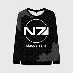 Свитшот мужской Mass Effect glitch на темном фоне, цвет: 3D-черный