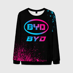 Свитшот мужской BYD - neon gradient, цвет: 3D-черный