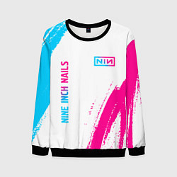 Свитшот мужской Nine Inch Nails neon gradient style: надпись, симв, цвет: 3D-черный