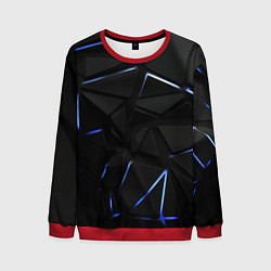 Свитшот мужской Black texture neon line, цвет: 3D-красный