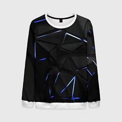 Свитшот мужской Black texture neon line, цвет: 3D-белый