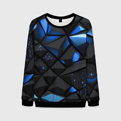 Свитшот мужской Blue black texture, цвет: 3D-черный