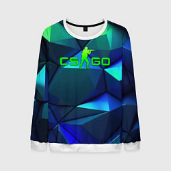 Свитшот мужской CSGO blue green gradient, цвет: 3D-белый