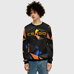 Свитшот мужской CSGO orange style, цвет: 3D-черный — фото 2