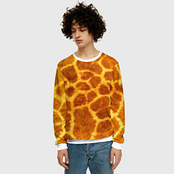 Свитшот мужской Шкура жирафа - текстура, цвет: 3D-белый — фото 2