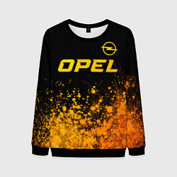 Свитшот мужской Opel - gold gradient: символ сверху, цвет: 3D-черный