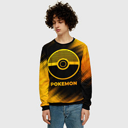 Свитшот мужской Pokemon - gold gradient, цвет: 3D-черный — фото 2