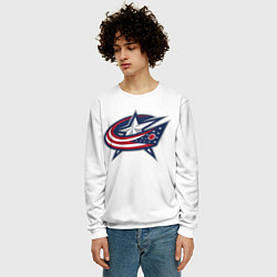 Свитшот мужской Columbus blue jackets - Sergey Bobrovsky, цвет: 3D-белый — фото 2