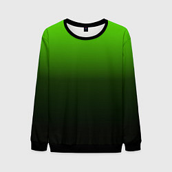 Свитшот мужской Градиент ядовитый зеленый - черный, цвет: 3D-черный