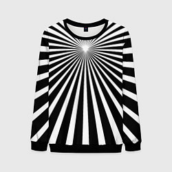 Свитшот мужской Черно-белая полосатая иллюзия, цвет: 3D-черный
