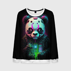 Свитшот мужской Панда киберпанк, цвет: 3D-белый