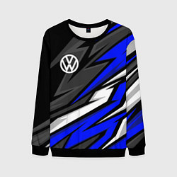 Свитшот мужской Volkswagen - Синяя абстракция, цвет: 3D-черный