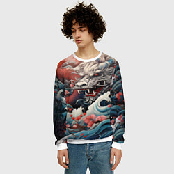 Свитшот мужской Морской дракон Irezumi, цвет: 3D-белый — фото 2