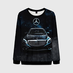 Мужской свитшот Mercedes Benz space background