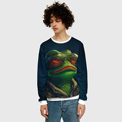 Свитшот мужской Pepe frog, цвет: 3D-белый — фото 2