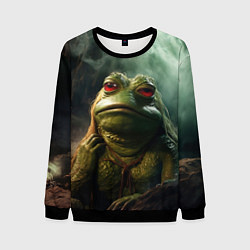 Свитшот мужской Большая жаба Пепе, цвет: 3D-черный