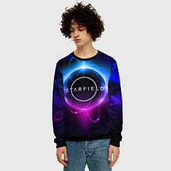 Свитшот мужской Starfield space logo, цвет: 3D-черный — фото 2