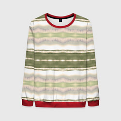 Свитшот мужской Тай дай полосы в оливковых тонах, цвет: 3D-красный