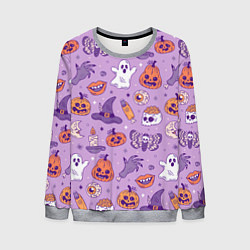 Свитшот мужской Halloween pattern арт, цвет: 3D-меланж