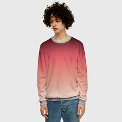 Свитшот мужской Градиент красно-бежевый, цвет: 3D-меланж — фото 2