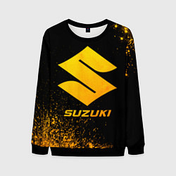 Свитшот мужской Suzuki - gold gradient, цвет: 3D-черный