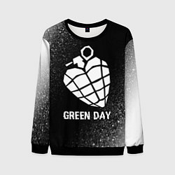 Мужской свитшот Green Day glitch на темном фоне