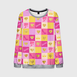 Мужской свитшот Барби: желтые и розовые квадраты паттерн