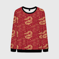 Свитшот мужской The chinese dragon pattern, цвет: 3D-черный