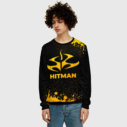 Свитшот мужской Hitman - gold gradient, цвет: 3D-черный — фото 2