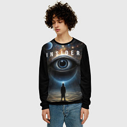 Свитшот мужской Инсайдер и всевидящее око на фоне звездного космос, цвет: 3D-черный — фото 2