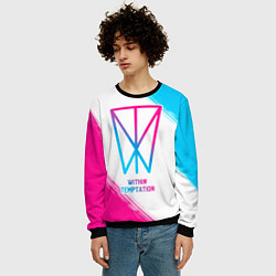 Свитшот мужской Within Temptation neon gradient style, цвет: 3D-черный — фото 2