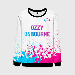 Свитшот мужской Ozzy Osbourne neon gradient style: символ сверху, цвет: 3D-черный