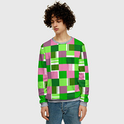 Свитшот мужской Ретро квадраты ванильные, цвет: 3D-меланж — фото 2