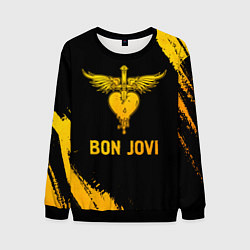 Мужской свитшот Bon Jovi - gold gradient