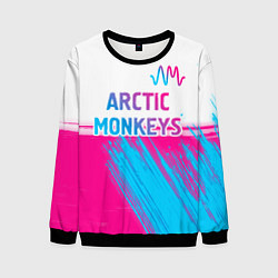 Мужской свитшот Arctic Monkeys neon gradient style: символ сверху