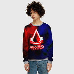 Свитшот мужской Assassins Creed fire, цвет: 3D-меланж — фото 2