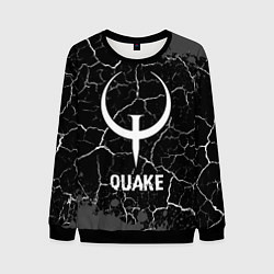 Мужской свитшот Quake glitch на темном фоне