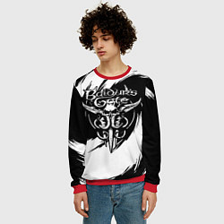 Свитшот мужской Baldurs gate 3 - белые завихрения, цвет: 3D-красный — фото 2