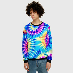 Свитшот мужской Красочная композиция - тай-дай, цвет: 3D-черный — фото 2