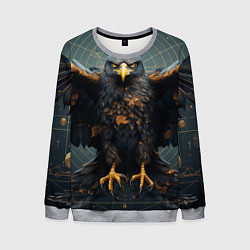 Свитшот мужской Орёл с расправленными крыльями, цвет: 3D-меланж