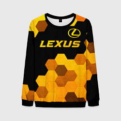 Свитшот мужской Lexus - gold gradient: символ сверху, цвет: 3D-черный