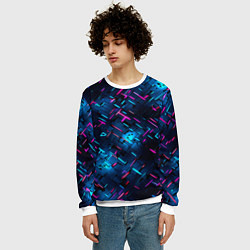 Свитшот мужской Неоновая сталь cyberpunk, цвет: 3D-белый — фото 2