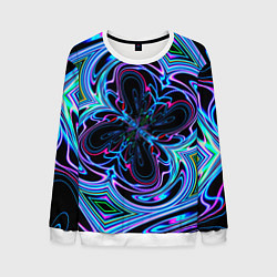 Свитшот мужской Абстракция neon, цвет: 3D-белый