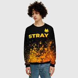 Свитшот мужской Stray - gold gradient посередине, цвет: 3D-черный — фото 2