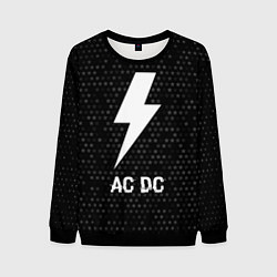 Мужской свитшот AC DC glitch на темном фоне